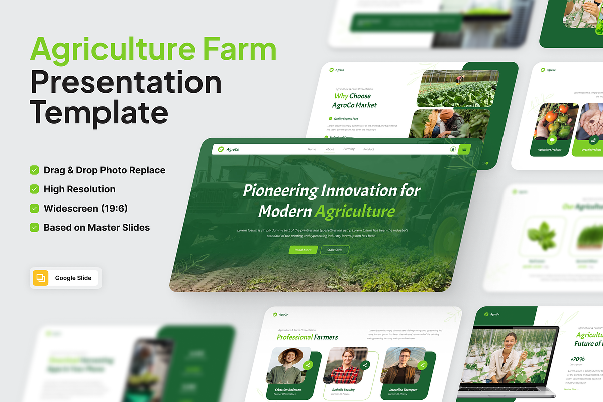 AgroCo Agriculture Farm Google Slide, a Presentation Template by SquidPixey (Photo 1 of 6)