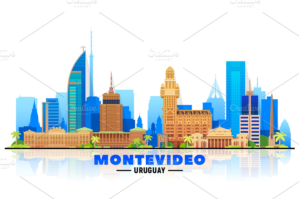 Montevideo Uruguay vector skyline, a Work Illustration by Sky and glass (Photo 2 of 6)