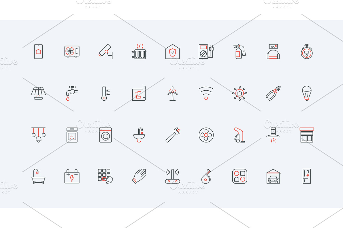 Services utilities home garage icons, a Technology Illustration by Lemberg Vector