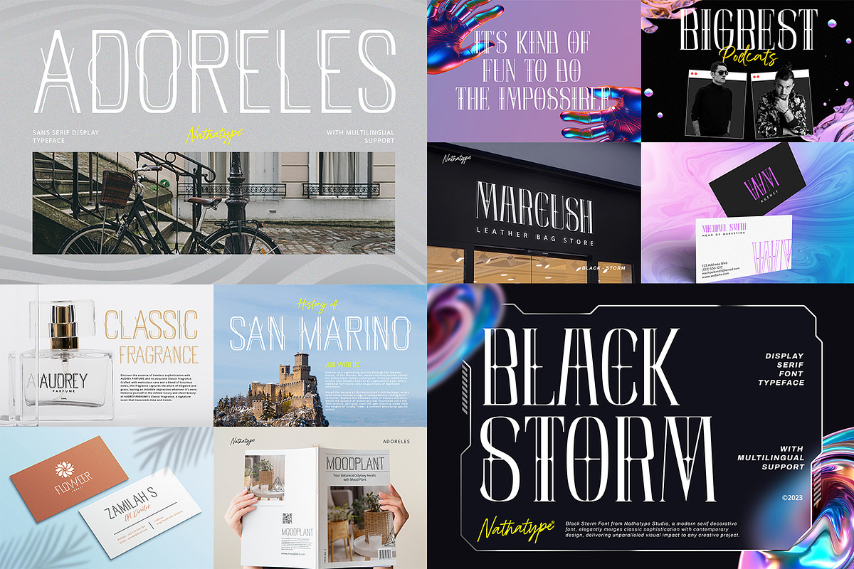 Modern Display Font Bundle 7, a Script Font by Nathatype (Photo 7 of 11)