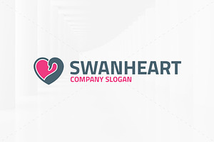 Swan Heart Logo Template