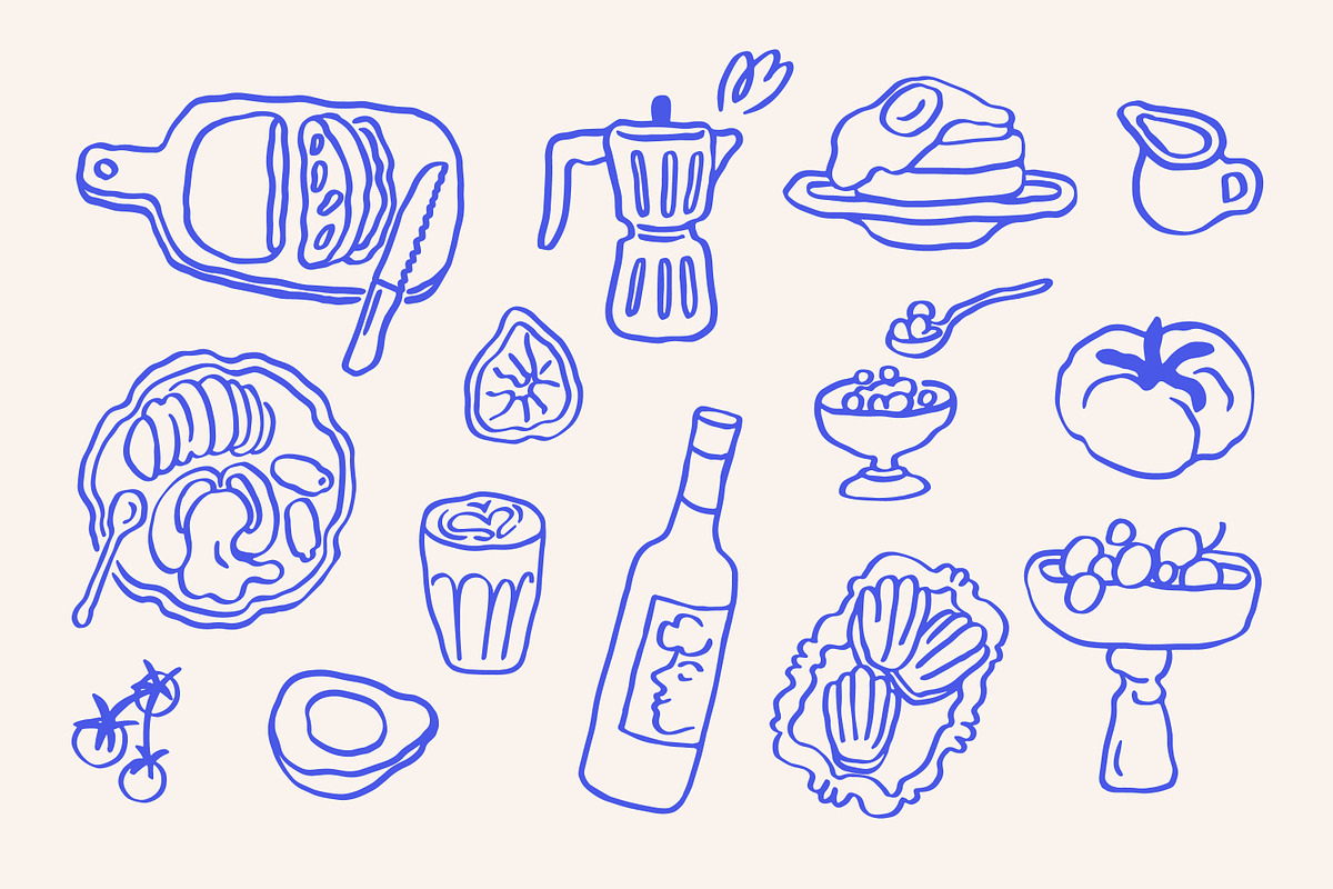 Breakfast food sketches, doodle set, a Food Illustration by Good Studio (Photo 2 of 7)
