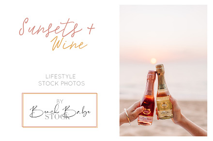 Clinking moscato bottles on a beach