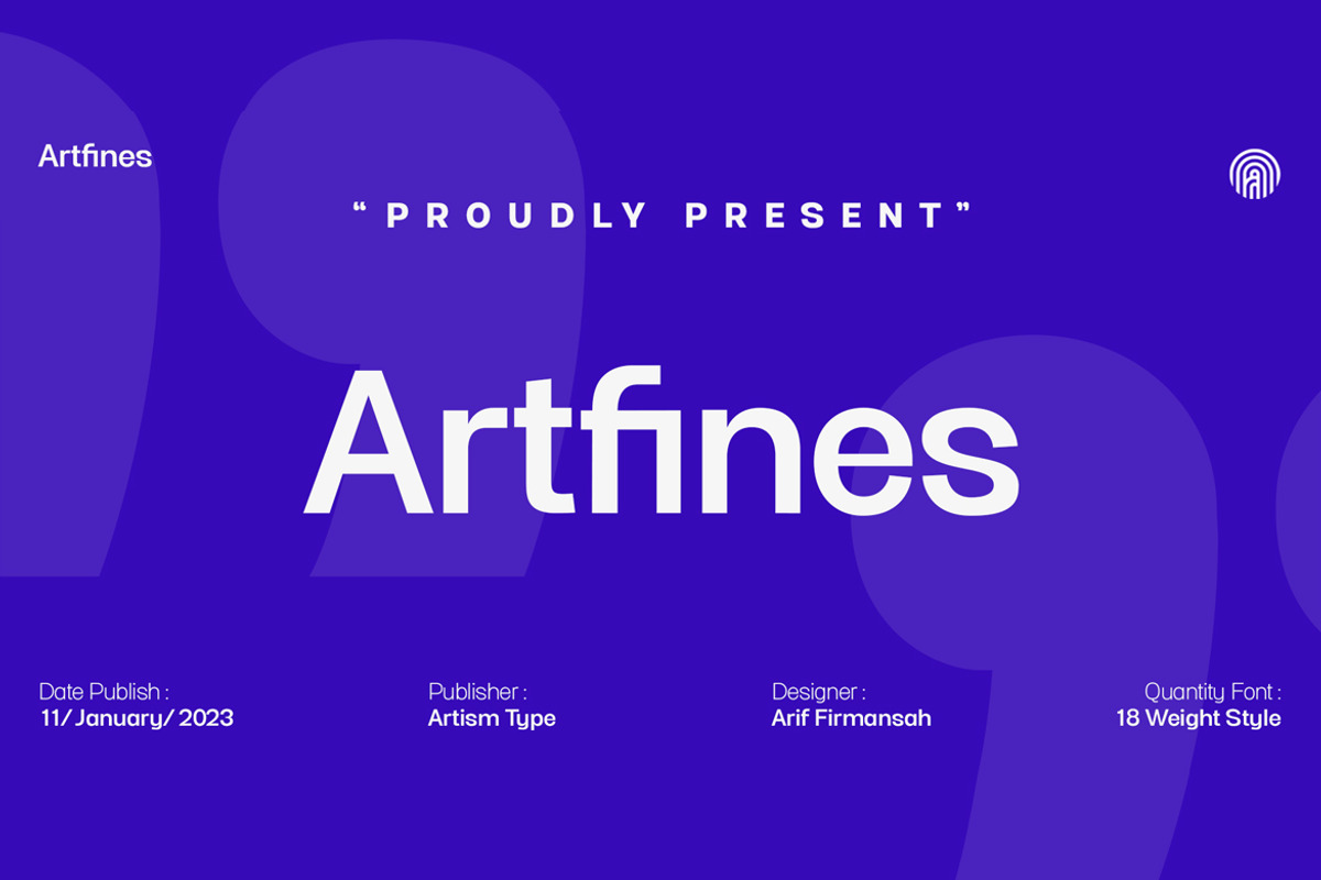 Artfines, a Sans Serif Font by artism_design (Photo 1 of 7)