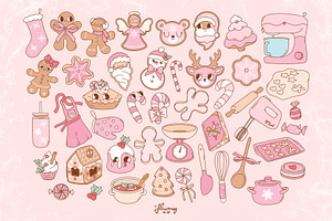 Sweet Pink Christmas Clipart Bundle