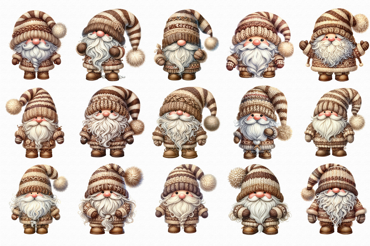 Funny Gnome Watercolor Clipart, an Illustration by Libby Wishes (Photo 2 of 7)