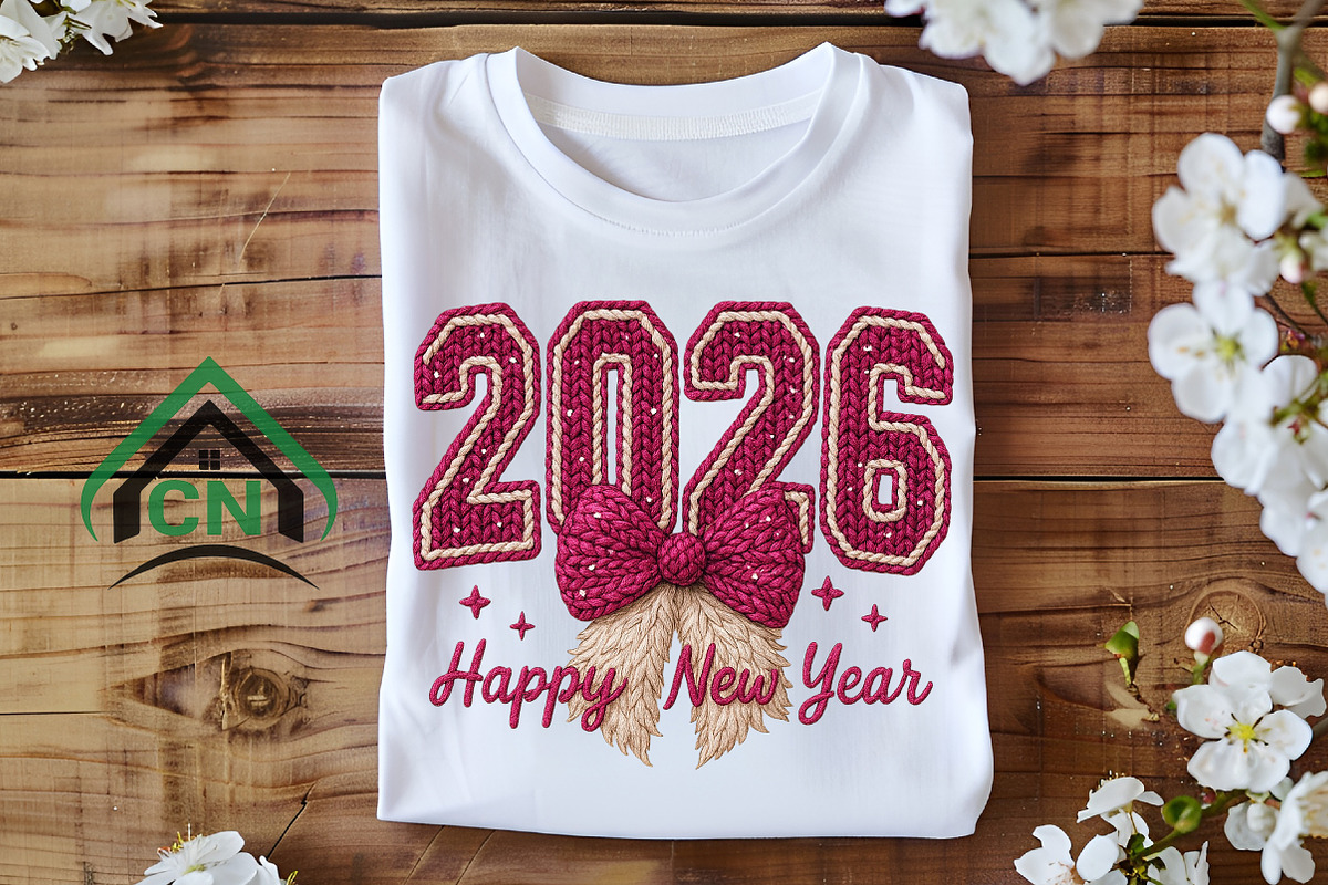 Knitted 2026 Happy New Year PNG, an Illustration by Craft Nest (Photo 5 of 7)