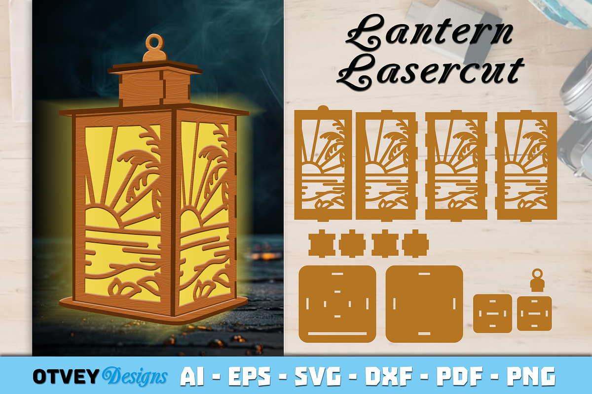 Beach Sunset Lantern Lasercut, an Object Graphic by OTVEY DESIGN (Photo 10 of 13)
