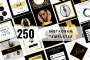 250 Black Gold Instagram Templates,, a Social Media Template by MORION (Thumbnail 1 of 6)