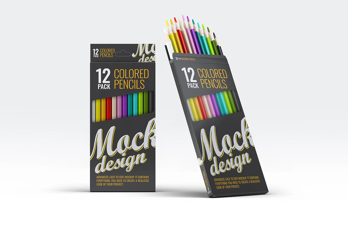 Colored Pencils Pack Mock-Up, a Pens & Pencil Mockup by DesignRushMarket (Photo 3 of 7)