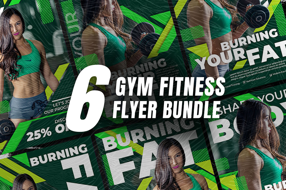 6 Gym Fitness Flyer - Photoshop, a Flyer Template by Azruca (Photo 3 of 4)