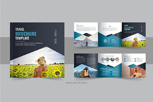 Travel square trifold brochure, a Brochure Template by Pavel_design