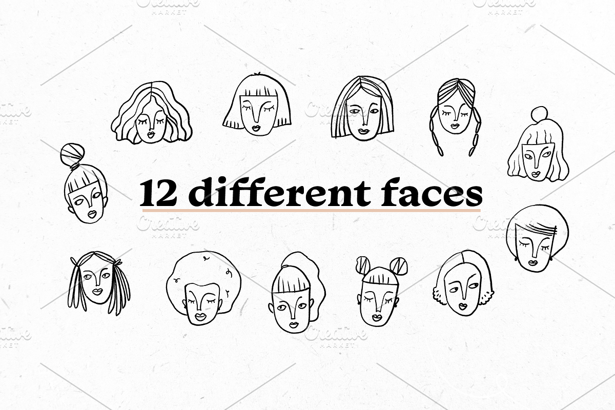 Women Doodles, a Decorative Illustration by Marinastu (Photo 3 of 3)