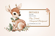 Woodland Deer Clipart, a Seasonal Illustration by Housui Patterns (Thumbnail 2 of 13)