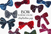 Watercolor clipart colorful bows, a Decorative Illustration by Julia Bogdan (Thumbnail 1 of 3)