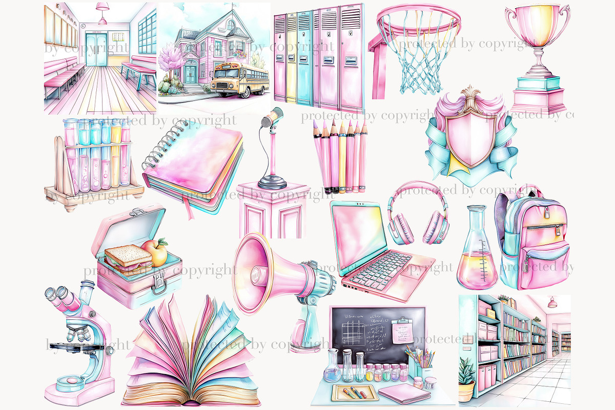 Back To School Clipart, a Person Illustration by GlamArtZhanna (Photo 4 of 8)
