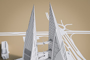 Bahrain World Trade Center, an Architecture 3D Model by 3DNUTS (Thumbnail 5 of 12)