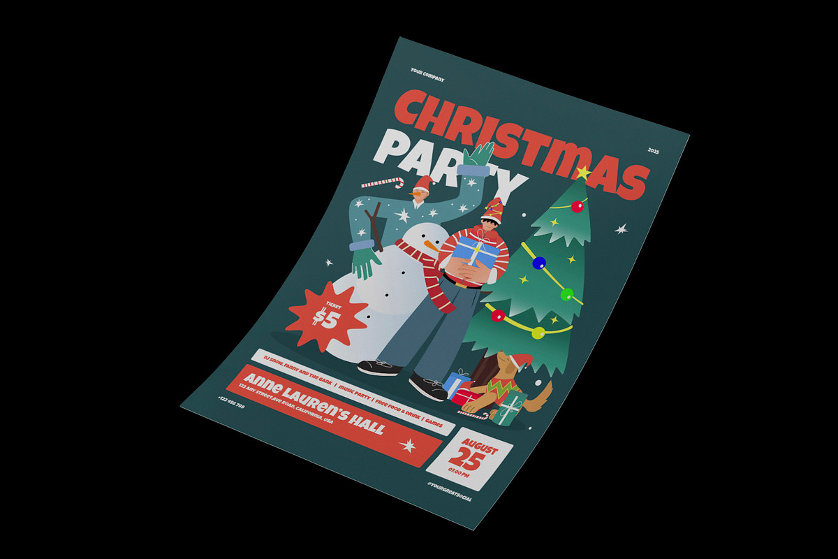 Cheerful Christmas Party Flyer, a Flyer Template by Neermana (Photo 2 of 4)