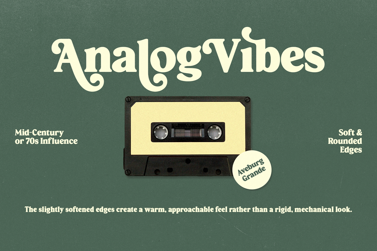 Aveburg Grande - Retro Chunk, a Serif Font by Shapespired Design (Photo 5 of 22)