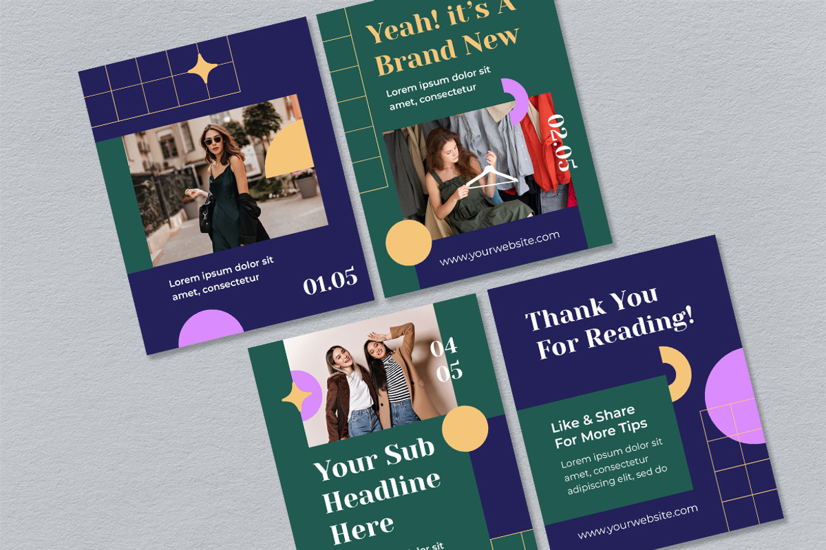 Green Fashion Instagram Carousel, a Social Media Template by UICreative (Photo 3 of 4)