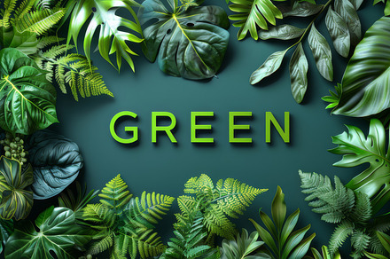 Lush Green Tropical Leaves Arranged on Dark Background for Natural Themes, a Photo by AS photostudio