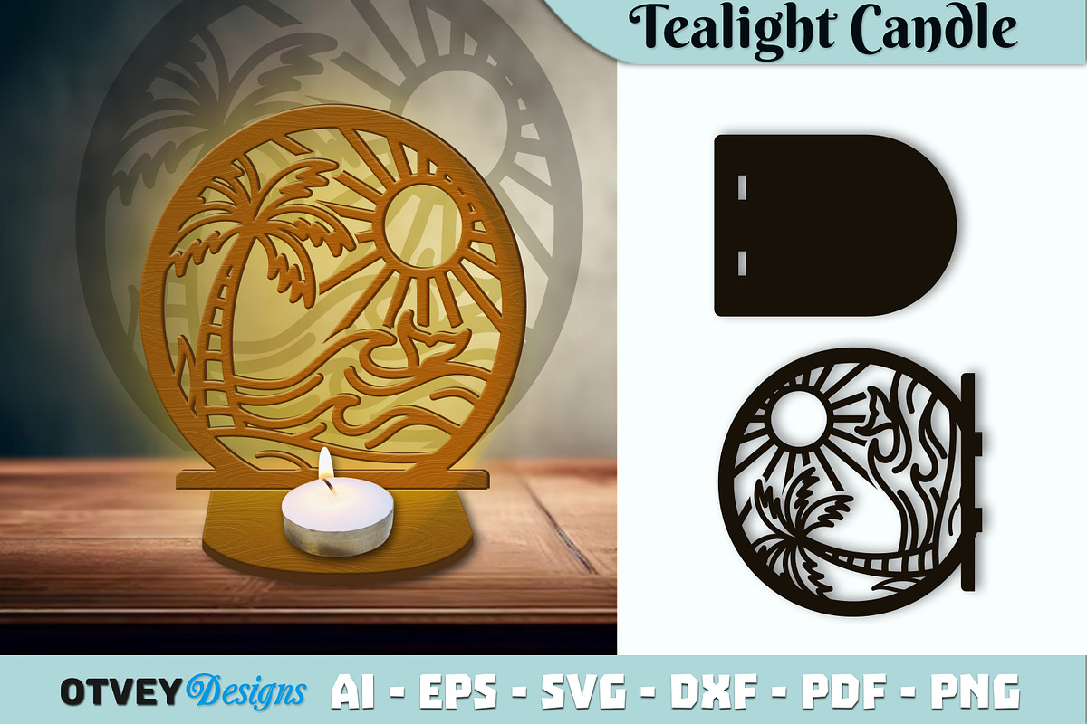 Beach Sunset Tealight Candle Holder, an Object Graphic by OTVEY DESIGN (Photo 6 of 13)