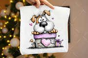 Whimsical Valentine Dog Clipart, an Illustration by OK Design (Thumbnail 5 of 6)