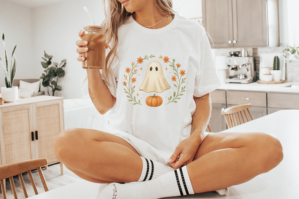 Cute Ghost Pumpkin PNG, Fall, an Illustration by SharpMarketplace (Photo 9 of 9)