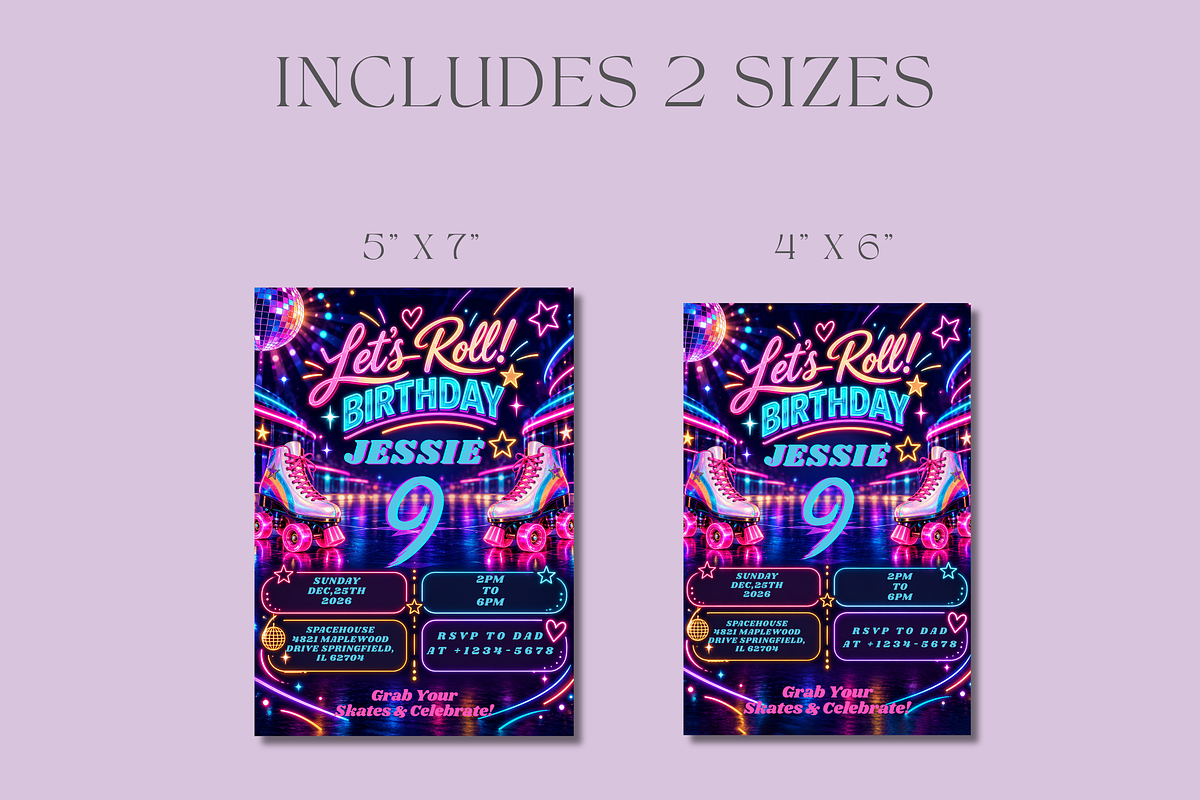Roller Skating Birthday Invitation, an Invitation Template by InvitingStorys (Photo 6 of 11)