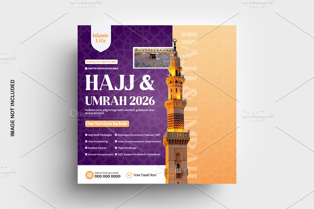 Hajj Umrah Social Media Poster, a Social Media Template by graphics city (Photo 2 of 2)