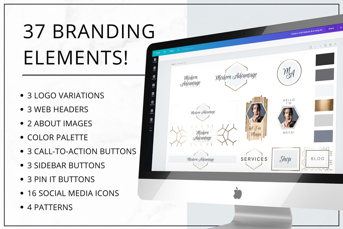 Website Branding Kit | Canva Gold, a Branding & Logo Template by Lady Boss Studio (Photo 3 of 6)