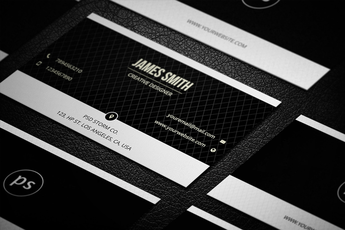 Black & White Minimal Business Card3, a Business Card Template by PSD Storm (Photo 6 of 6)