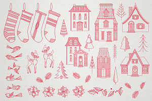 Monoline Christmas Graphic Set