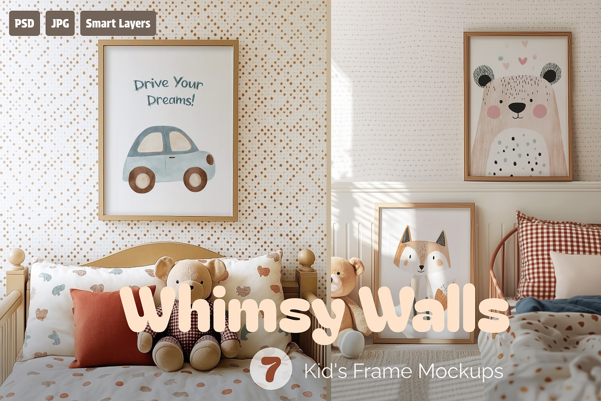 Whimsy Walls: Kids Frame Mockups Set, a Household Mockup by NikiArts (Photo 1 of 9)