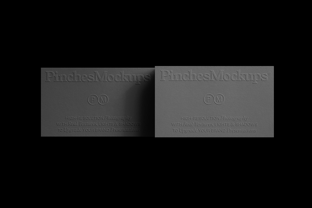Embossed Business Cards Mockup, a Product Mockup by PinchesMockups© (Photo 1 of 6)