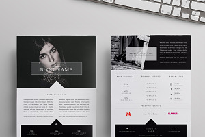 Blog Media Kit Template | Two Pages, a Stationery Template by Blogger Kit Co.