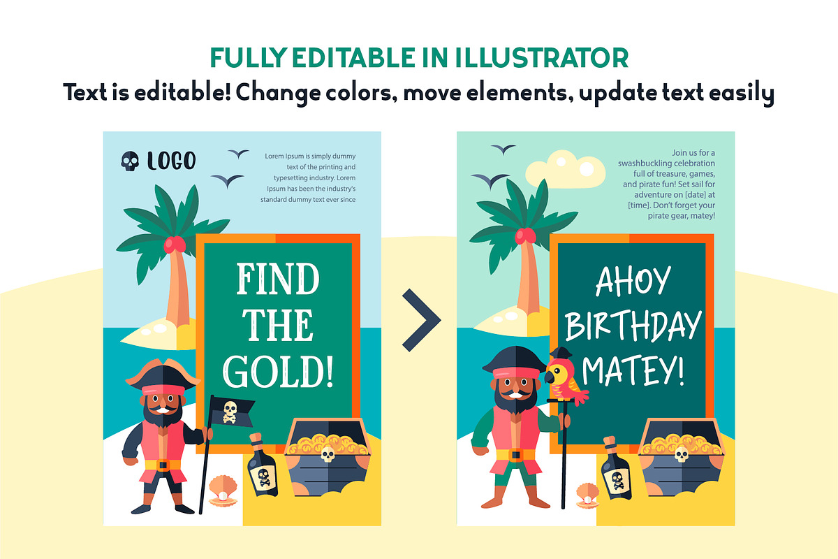 Pirate Adventure Design Kit, a Person Illustration by Lettering_Logo (Photo 3 of 6)