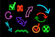 Hand Drawn Neon Arrows Vector Set, an Object Illustration by Traudl's shop (Thumbnail 3 of 3)