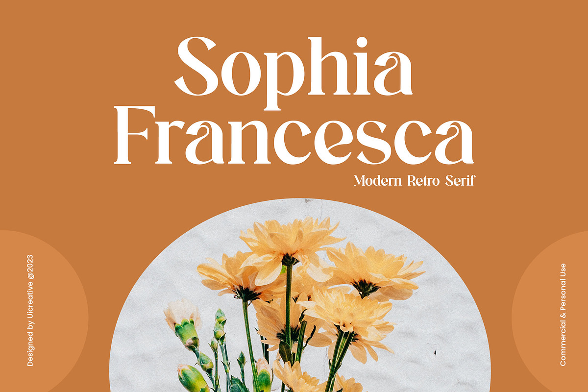 Sophia Francesca Modern Retro Serif, a Serif Font by UICreative (Photo 1 of 12)
