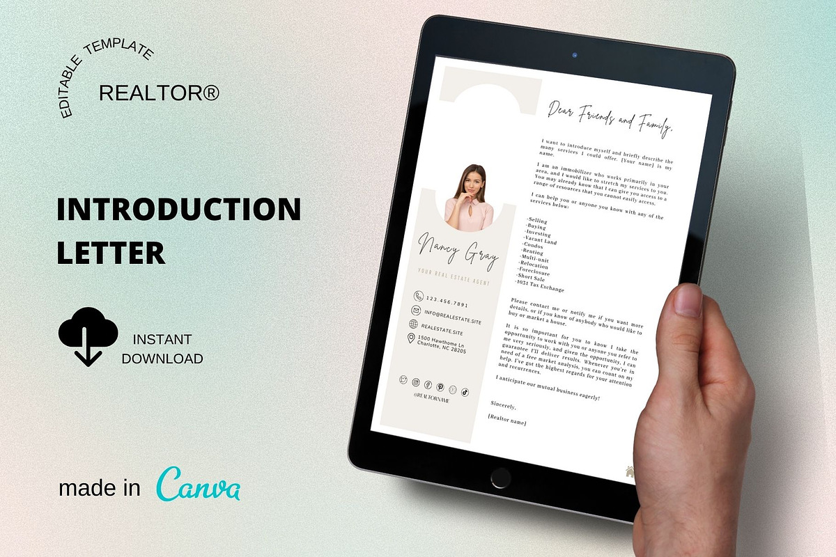 Real Estate New agent Intro letter, a Brochure Template by MediaKitTemplates (Photo 2 of 8)