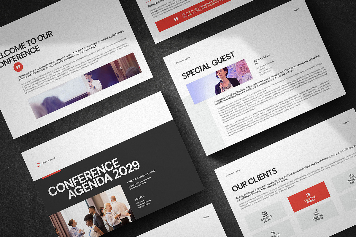 Conference Agenda Landscape Template, a Brochure Template by Pixelpick (Photo 1 of 9)