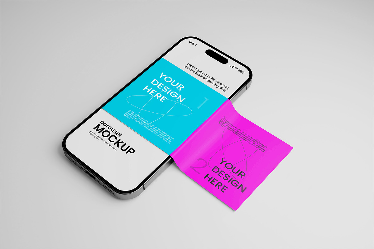 Carousel Branding Mockup, an iPhone Mockup by Artlogs x Modaldesain (Photo 1 of 3)