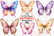 Soft Girly Butterfly Clipart, an Illustration by RobertsArt (Thumbnail 1 of 7)