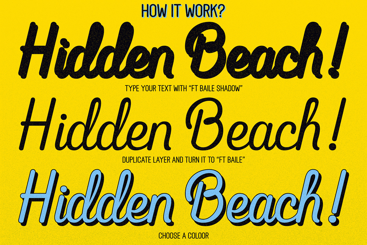 Ft Baile | Shadow Fonts, a Sans Serif Font by Fateh.Lab (Photo 3 of 15)