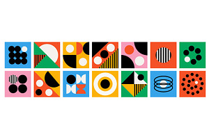 Bauhaus color shapes. Geometric, an Illustration by YummyBuum
