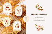 Vintage Cake Logo Label Set, a Food Illustration by Artflorara (Thumbnail 2 of 10)