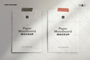 Paper Moodboard Mockup A4 - A5 Size