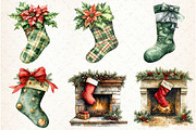 Watercolor Christmas Stocking Clipar, an Illustration by Libby Wishes (Thumbnail 3 of 7)