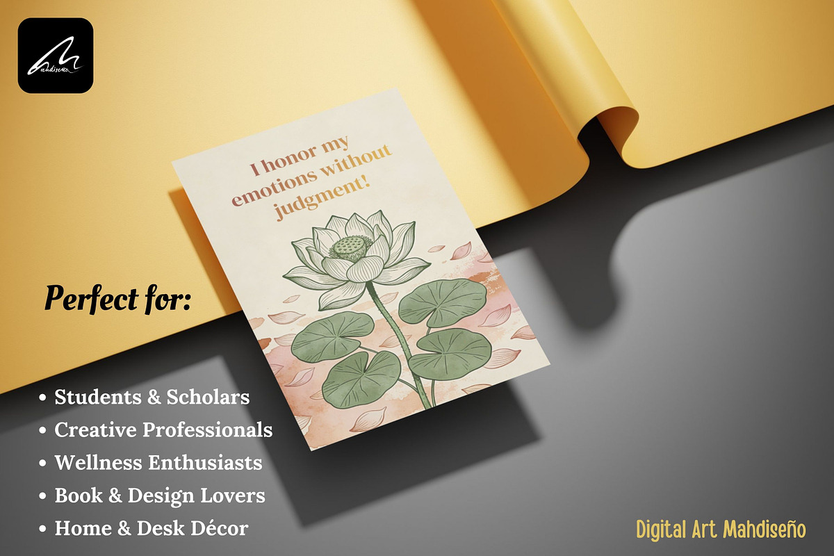 Boho Botanical Affirmation Cards, a Card Template by Digital Art Mahdiseño (Photo 6 of 13)