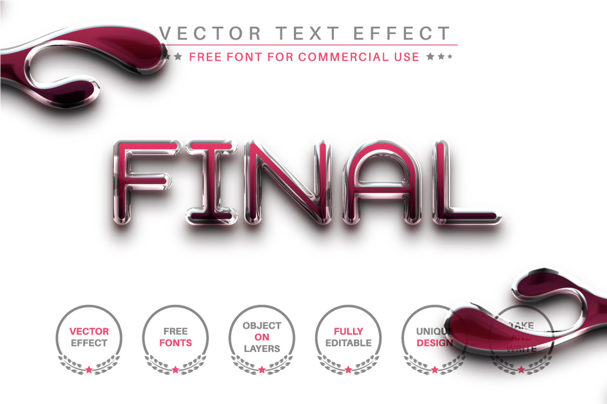 Pink Metal - Editable Text Effect, a Layer Style Add-On by rwgusev (Photo 3 of 5)